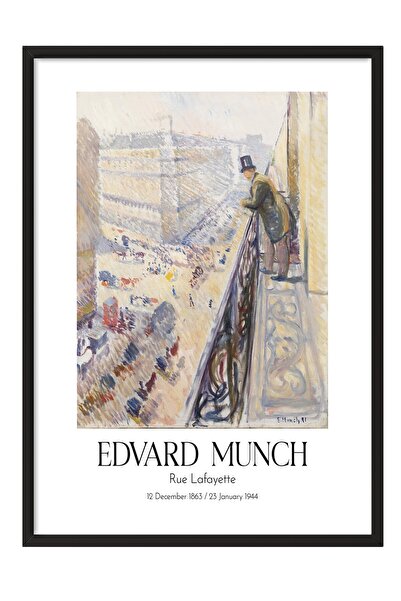 Postifull Edvard Munch - Ulica Lafajet, slika u crnom okviru, umetnička serij...