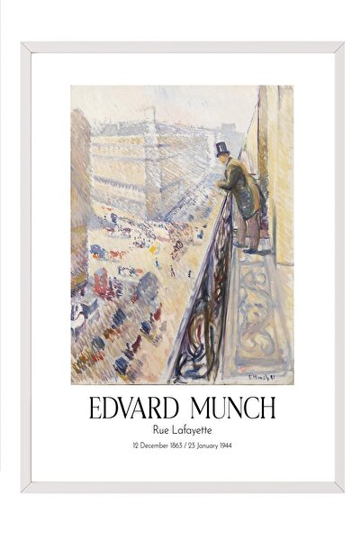 Postifull Edvard Munch - Ulica Lafajet, Slika sa belim okvirom, Serija umetno...