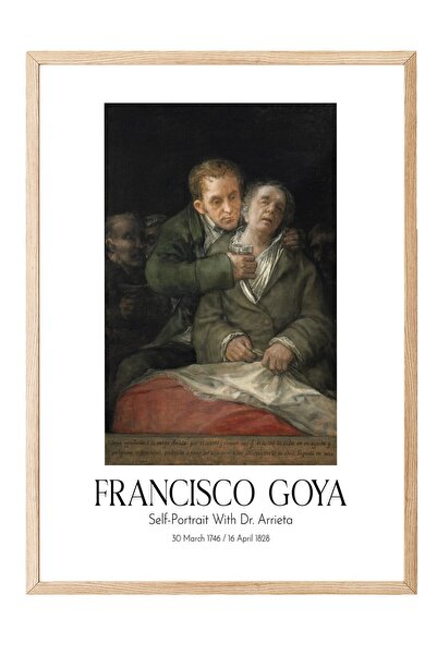 Postifull Francisco Goya - Autoportret cu Dr. Arrieta, Tablou înrămat în lemn...