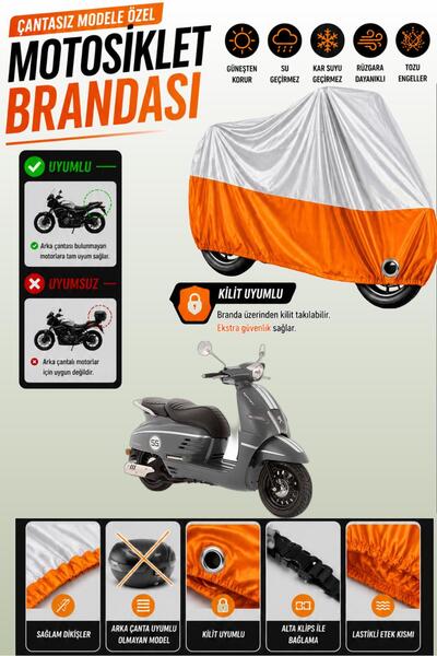 Cemku Twin Top Gray - Bottom Orange Peugeot Django 50 Compatible Engine Cover...