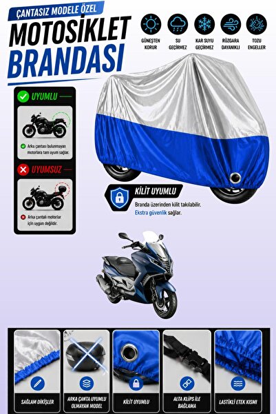 Cemku Twin غطاء محرك متوافق مع Arora GT 125 باللون الرمادي من الأعلى والأزرق ...