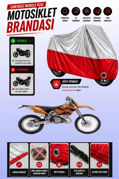 Cemku Twin غطاء محرك متوافق مع KTM 200 EXC باللون الرمادي من الأعلى والأحمر م...