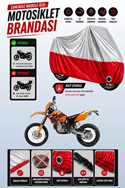 Cemku Twin غطاء محرك متوافق مع KTM 525 EXC باللون الرمادي من الأعلى والأحمر م...
