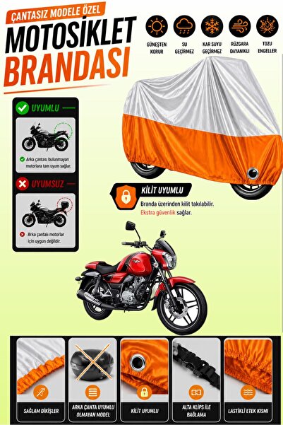 Cemku Twin غطاء محرك متوافق مع Bajaj V 15 باللون الرمادي من الأعلى والبرتقالي...
