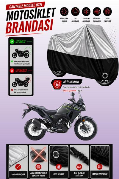 Cemku Twin Top Gray - Bottom Black Kawasaki Versys X300 Compatible Engine Cov...