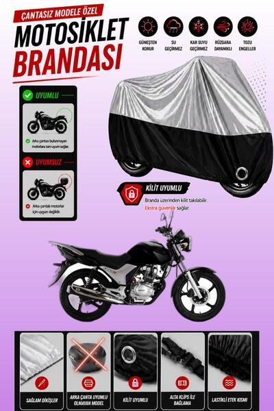 Cemku Twin Top Gray - Bottom Black Honda Cb 125E Compatible Engine Cover, Rea...