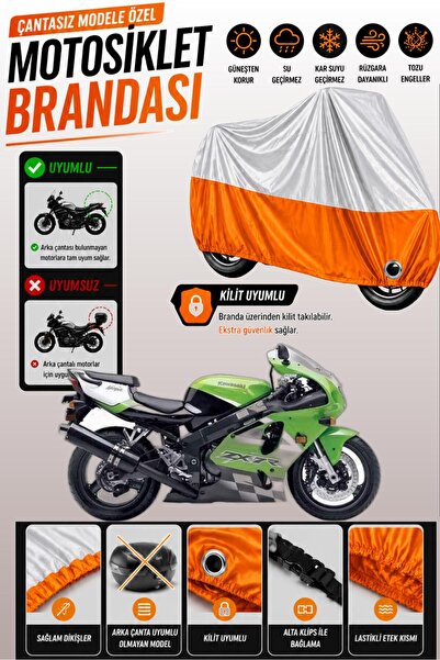 Cemku Twin غطاء محرك متوافق مع كاواساكي ZX-7 R باللون الرمادي من الأعلى والبر...