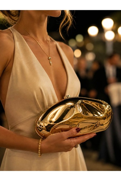 gingillo aksesuar Gold Renk Gece Çantası