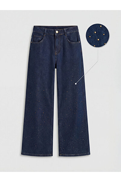LC Waikiki Pantaloni de jeans pentru fete Wideleg Stone
