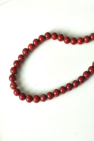 c-bhadu naturel Certified 8 mm Red Jasper Natural Stone Strand