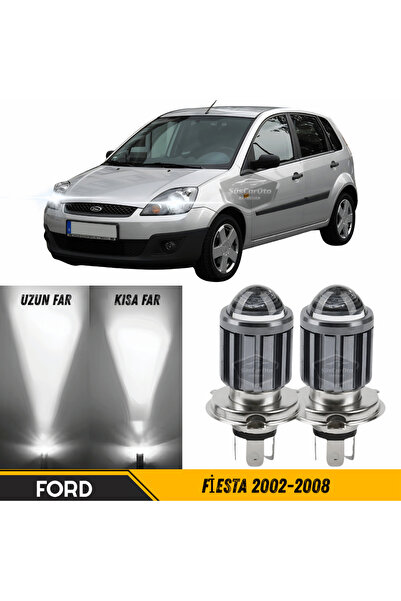 ŞüsCarOto Aksesuar Ford Fiesta 2002-2008 Uyumlu Mercekli Far Ampulü Led Xenon...