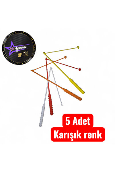 aysanova balık tutma oyunu yedek oltası 5 adet karışık renk plastik