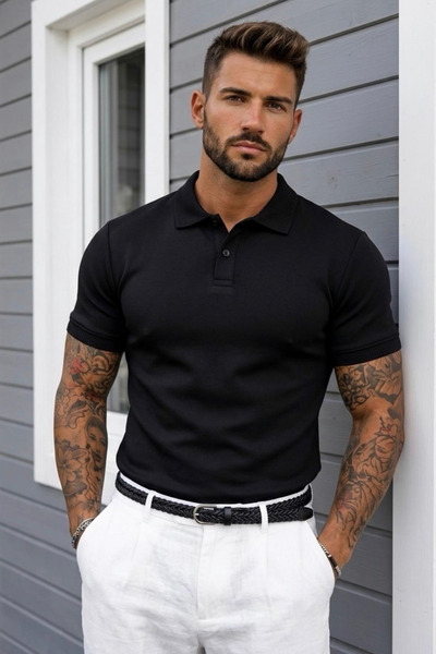 bozdemirtshirt Men's Collared Slim Fit Oysho T-Shirt