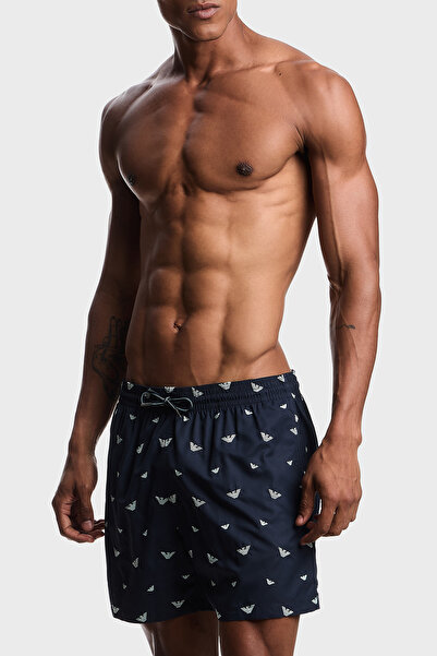 Emporio Armani Tamamı Logolu Bağlamalı Mayo Short Erkek MAYO SHORT EM000583 A...