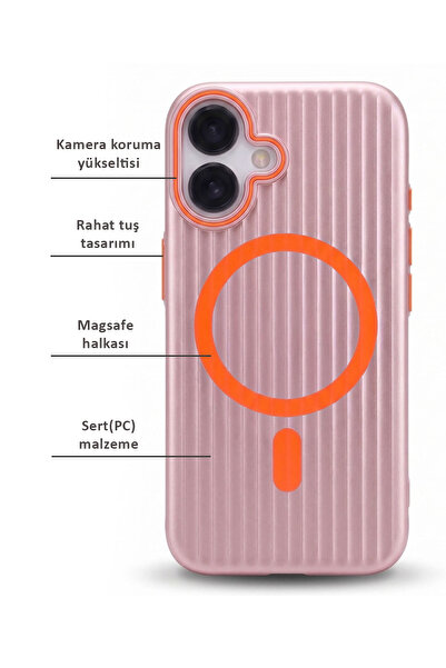 CEPSTOK iPhone 16 Kılıf Magsafe Wireless Şarj Özellikli Slimfit İnce Sert Pc Kapak
