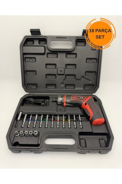 SM SANAYİ MARKET NTTOOLS Şarjlı Tornavida Seti 20 Parça Bits Uç Ve Şarjlı Mat...