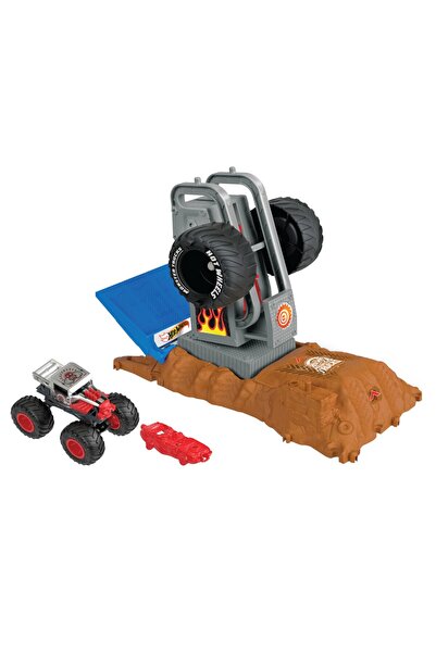 HOT WHEELS MONSTER TRUCKS ENTRY CHALLENGE ARENA SMASHERS TIRE PRESS CHALLENGE