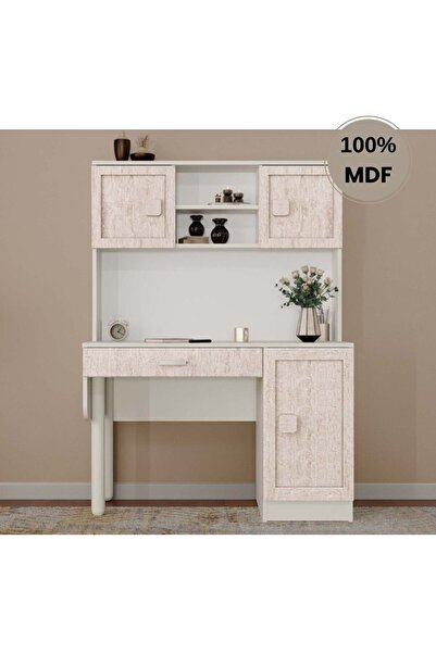 comiet Nilüfer Mdf Kitaplıklı Dolaplı Çalışma Masası