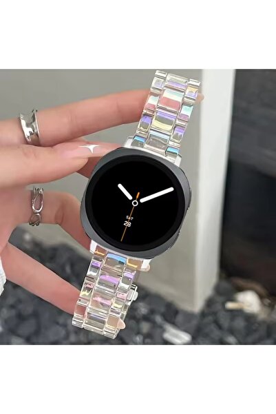 Alstrap Samsung Galaxy Watch 8 Uyumlu Şeffaf Hologram Kordon Ayarlanabilir