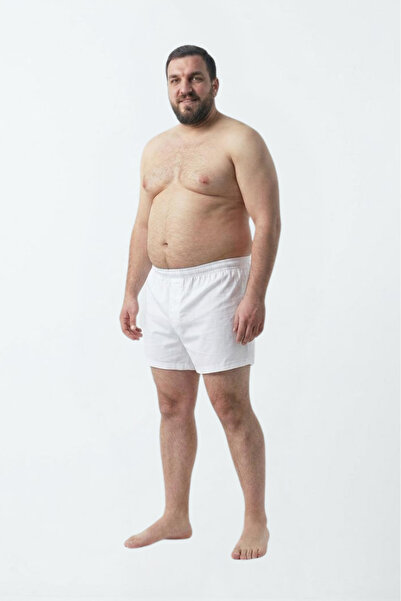 Mercan Men's Boxer Shorts White 100% Cotton Flexible Elastic Waistband Comfortable Fit Underwear