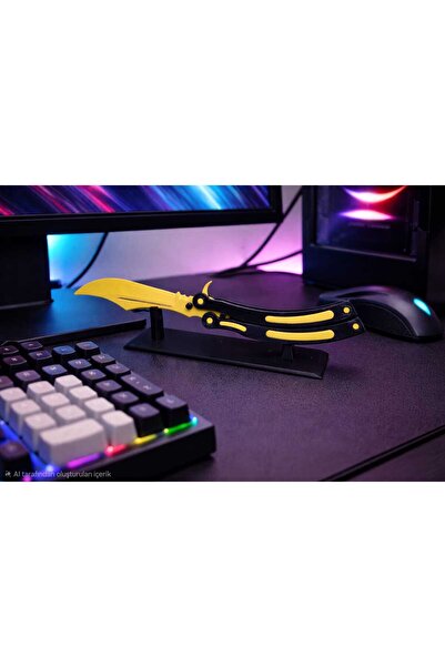 Erz3Design Dekoratif Standlı Klebk Bıçak Modeli | Butterfly Knife Masaüstü De...