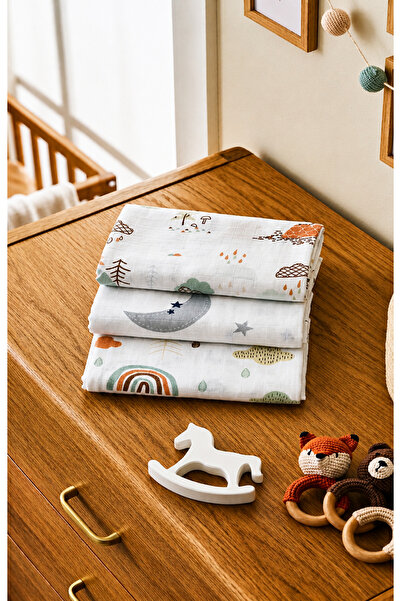 Findlay Baby Multi-Purpose Muslin Cover & Blanket Set of 3 100% Cotton Oeko-T...