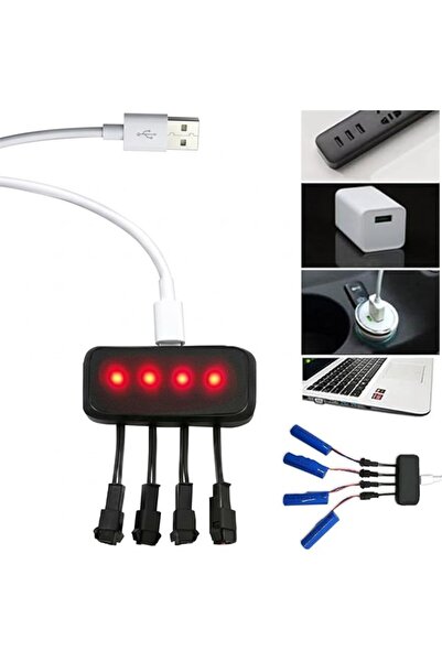Powermaster PM-29140 4İn1 SM-2P Soket 3.7V Lityum Pil Usb Splitter Şarj Aleti