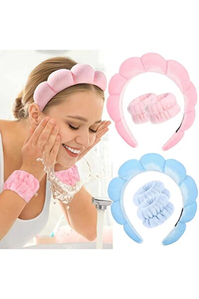 lawrenceshop Pembe Peluş Saç Tacı Yumuşak Dolgulu Şık Kadın Saç Bandı Havlu K...