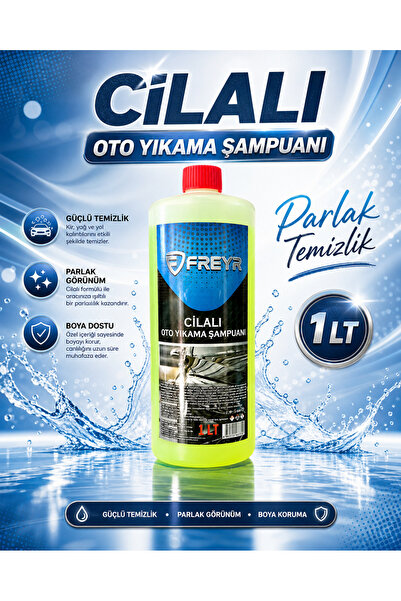FREYR Oto Yıkama Cilalı Şampuanı 1 Lt - Parlatıcı Etkili Konsantre Araç Şampuanı Boya Koruyucu