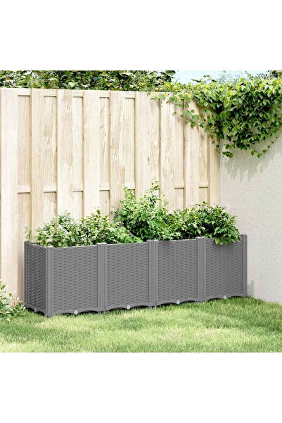 vidaxl Jardiniera de gradina, gri deschis, 160x40x53 cm, PP