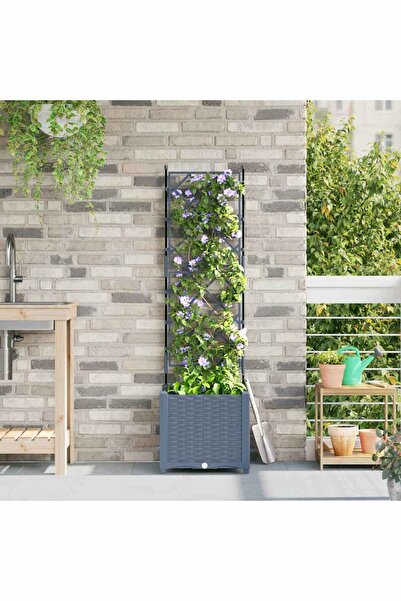 vidaxl Vaza pentru Gradina Gri Deschis 40 x 40 x 143 cm Plastic