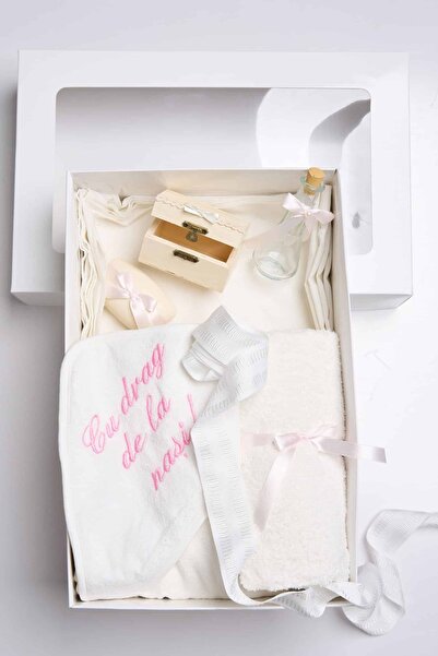 Andreeatex Trusou PureBebe botez - roz - 7 piese