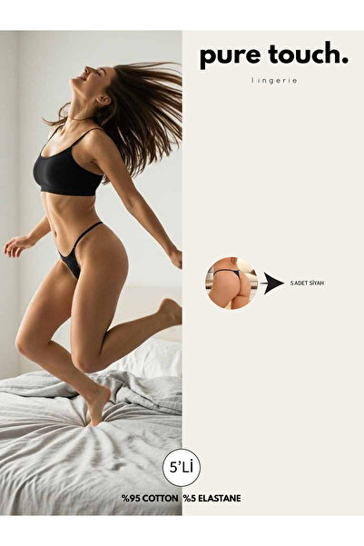 pure touch lingerie Kadın Ipli Ip Lastikli 5'li Tanga - String Tanga Külot / ...