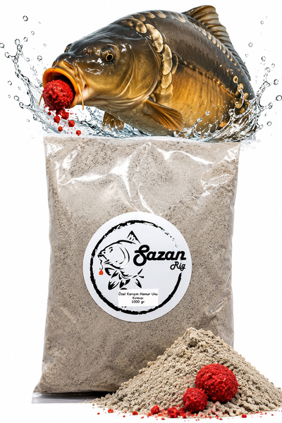 sr sazanrig Kokulu Sazan Alan Yemleme ve Yaylı Olta Hamur Unu (1 kg)