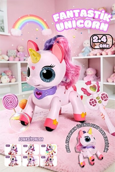 Magicway Uzaktan Kumandalı Şarjlı Unicorn Oyuncak 2.4GHz Sihirli Asalı 22 cm ...