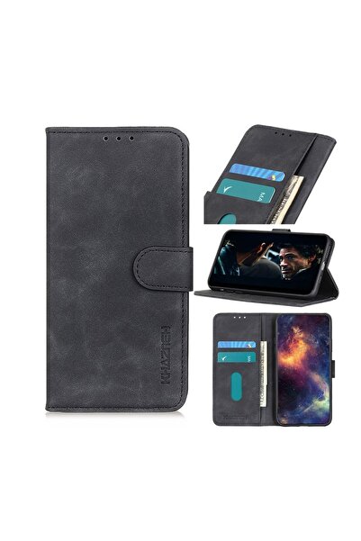 KHAZNEH Retro Texture Leather θήκη Πορτοφόλι Black (Xiaomi Redmi 9A)