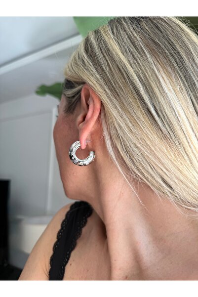 Rossetto Atelier Imported Silver Viola Hoop Earrings