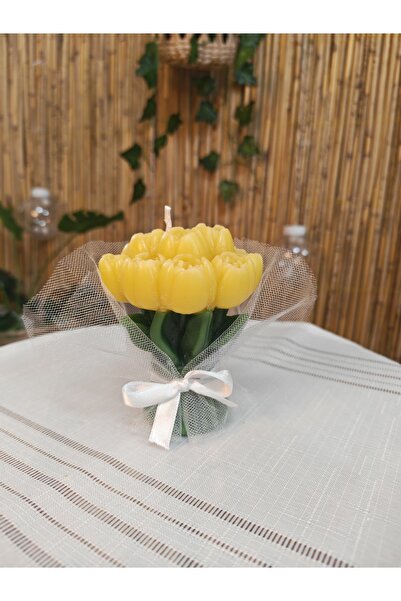 Di&Em Design Collection Tüllü Sarı Lale Buketi Hediyelik Mum Pinterest Çiçek ...