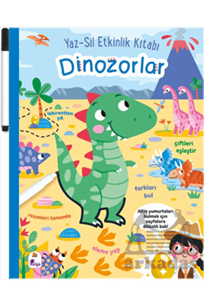 İndigo Çocuk Summer-Sil Activity Book – Dinosaurs (with Pencil)
