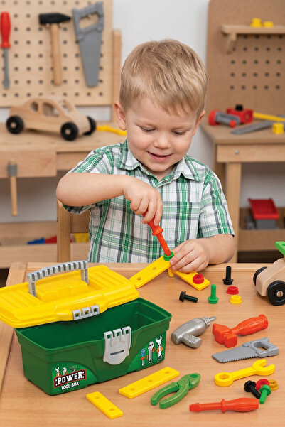 craftivio Power Tool Box 12 Parça Eğitici Oyuncak Tamir Çantası Seti 3+ Yaş