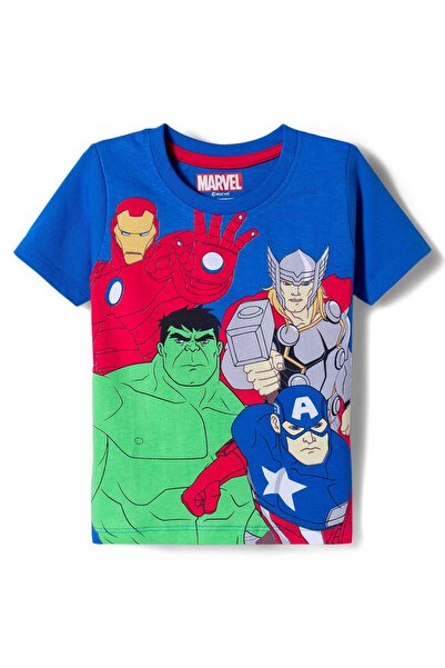Babyhug Marvel Single Jersey Knit Half Sleeves T-Shirt with Avengers Graphic ...