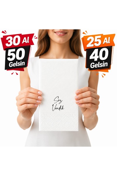 AŞKGÜL STORE Söz Verdik Baskılı Peçete 1 adet