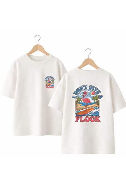 playwear Tricou I Dont Give a Flock, cu imprimeu pe spate și pe piept, 100% b...