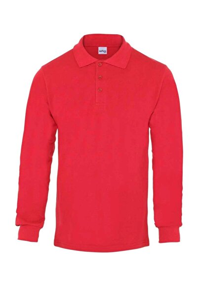 MyForm My Form Polo Collar Long Sleeve Summer T-Shirt-Red
