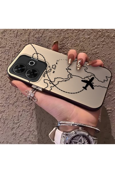 CHICASELUX حافظة صلبة واقية من الصدمات مطبوعة عليها خريطة طائرة بتصميم السفر متوافقة مع Poco M6 4G