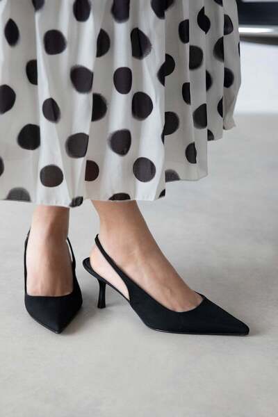 STRASWANS Raye Women's Heeled Fabric Shoes Black