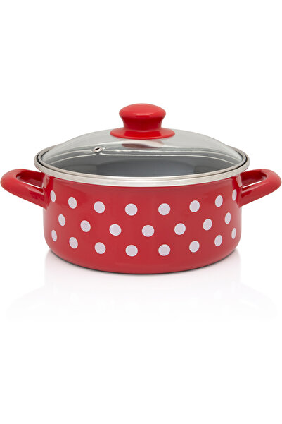 Metalac Saucepan 2.2l with glass lid Tufne Metalacemail/18cm/2.2l