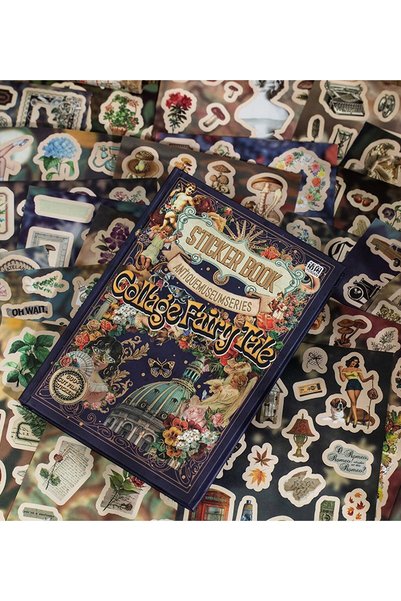 Hediye Vakti Vintage Style Sticker Pad - 45 Sheets for Bullet Journal and Scrapbook