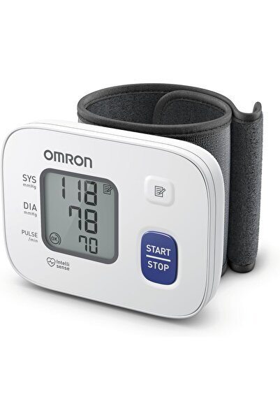 Omron جهاز قياس ضغط الدم للمعصم Rs2 - أوتوماتيكي، أبيض اللون
