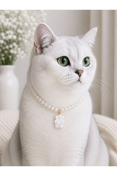 HALHALMILL Teddy bear dangle cat necklace